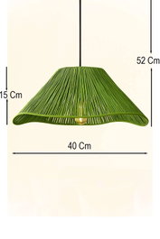 Opviq Lámpara de Araña de Macramé Greenfav Verde